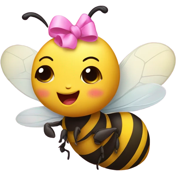 Make a bee with pink bow emoji