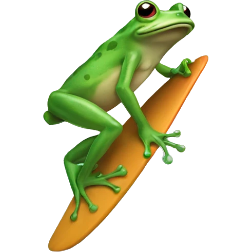 Frog on a surf broad  emoji