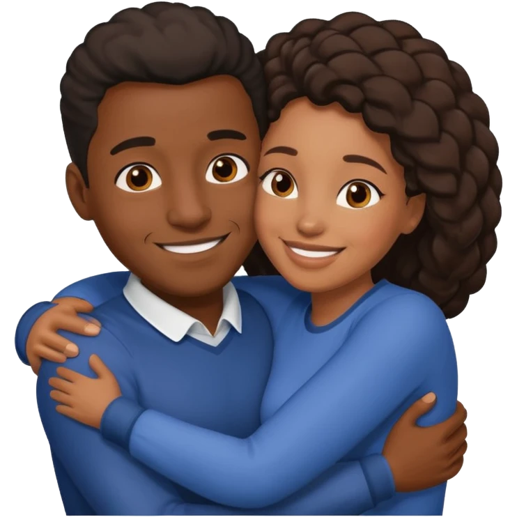 black man and woman in a warm hug emoji