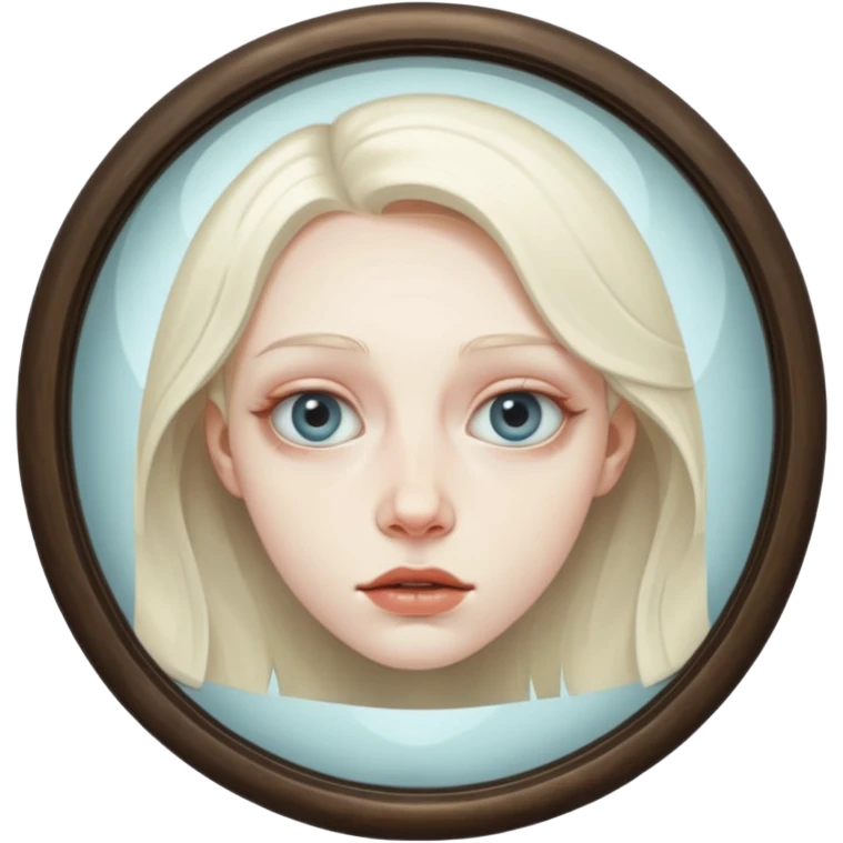 distorted mirror reflecting a face emoji