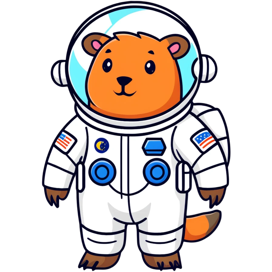 cute capybara cosmonaut emoji