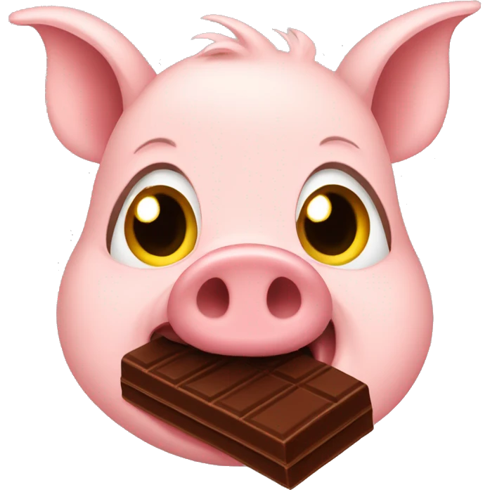 pig eating chocolate emoji
