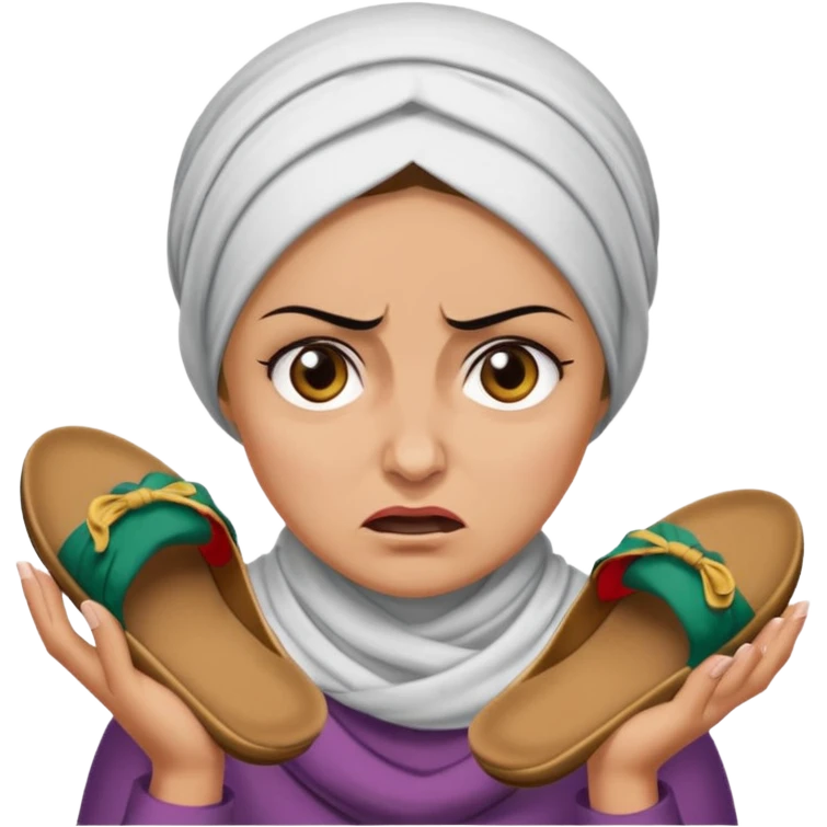 Terlik fırlatan anne emoji