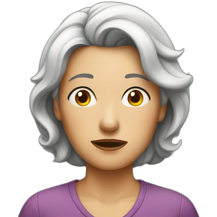 unsure middle aged woman emoji
