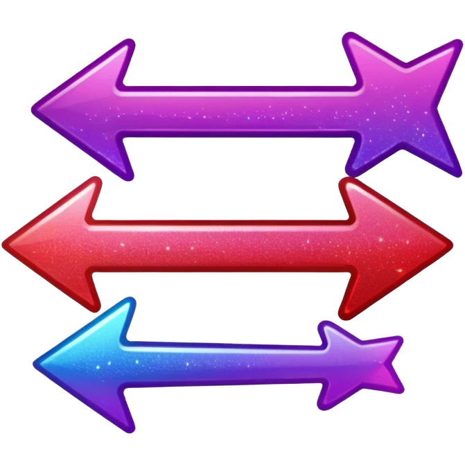 color gradient between red and purple glitter arrow right emoji