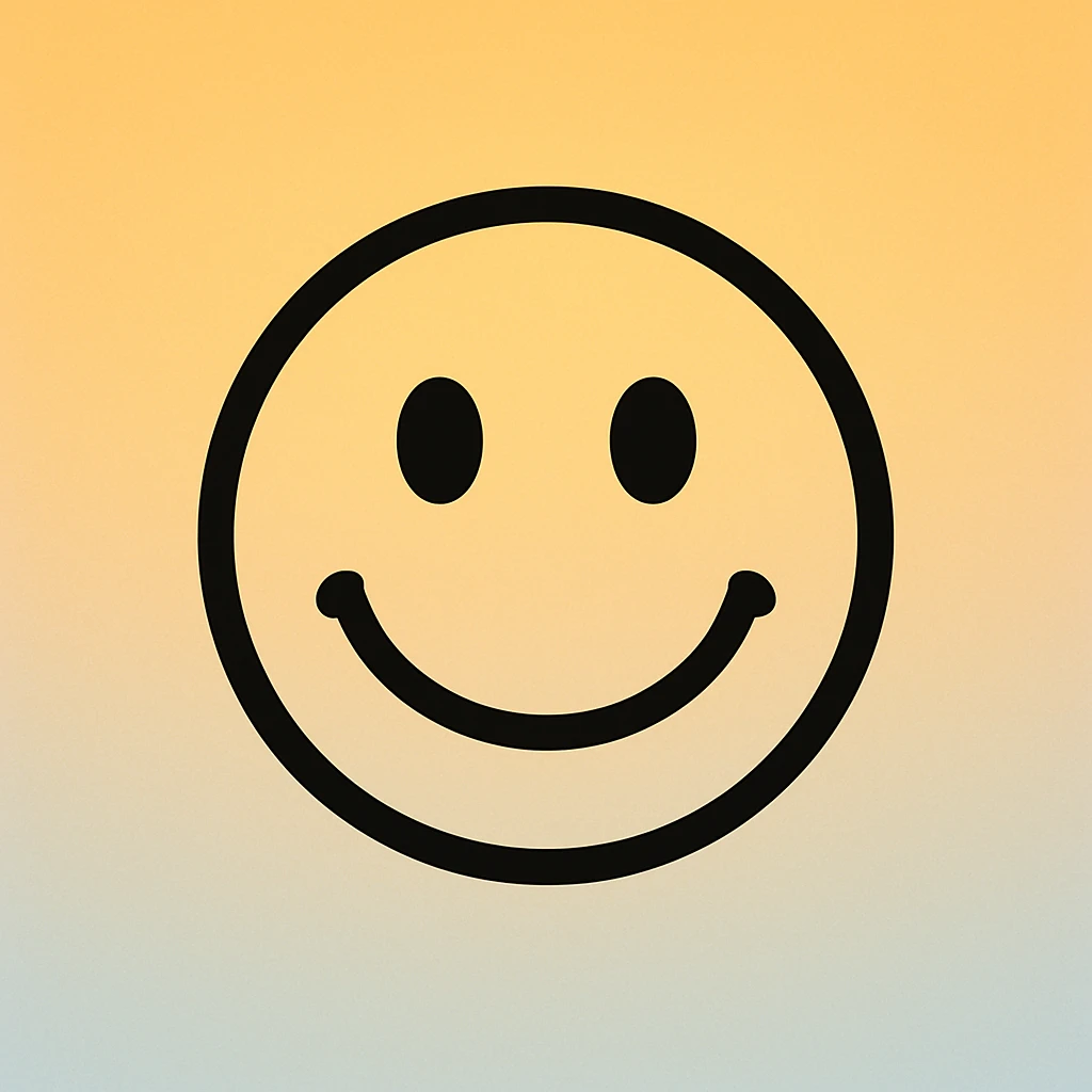 Frame 2: Gradient background with smiley face, very faint hint of blue, no grid lines yet emoji