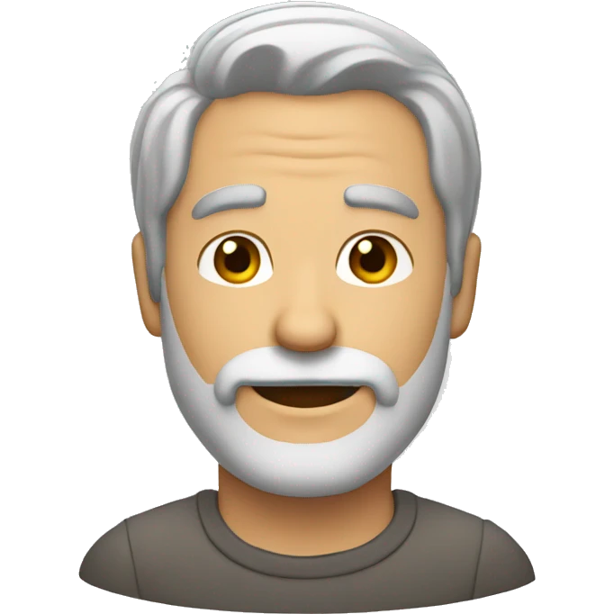 Man withe gray hair with small beard  emoji