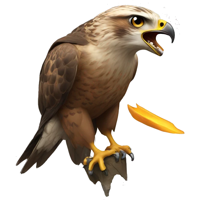 a hawk spitting emoji