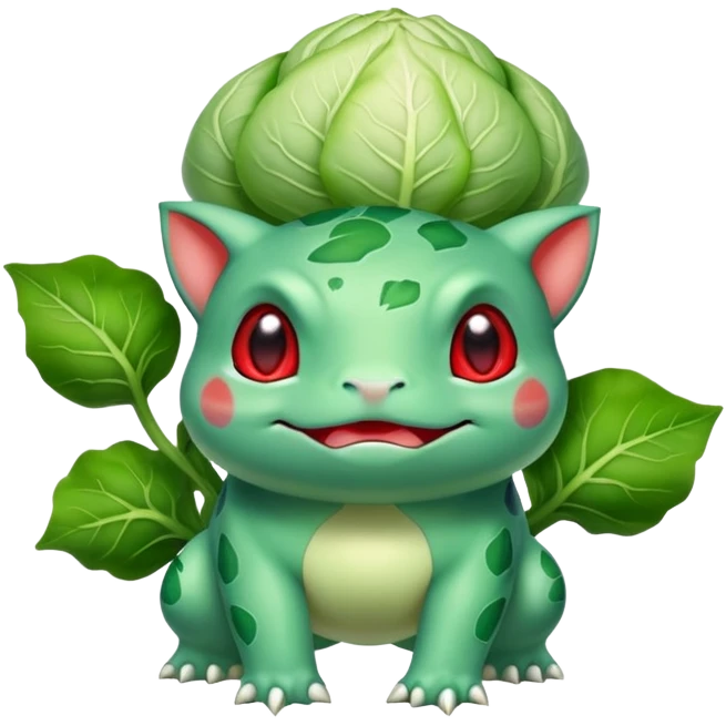 Bulbasaur with a green cabbage-like bulb on back  emoji