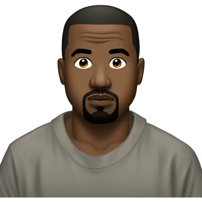 Kanye West wearing a shirt with a swastika on it emoji