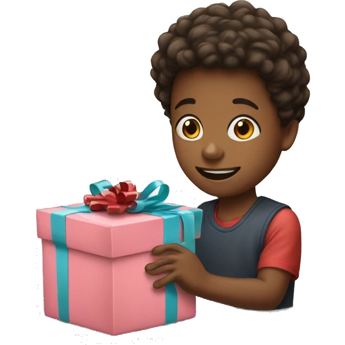 A kid opening a present  emoji