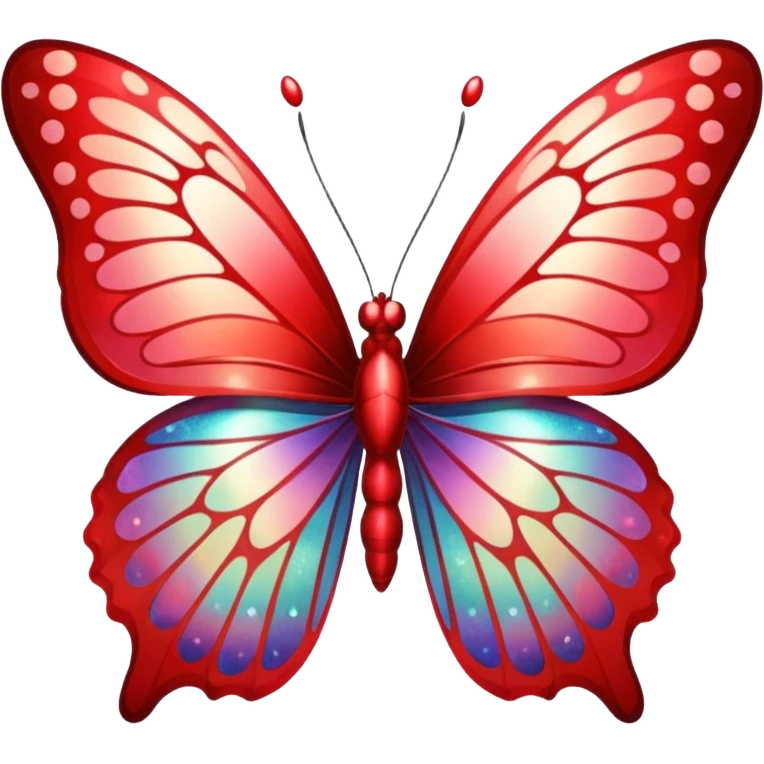 red glitter butterfly emoji