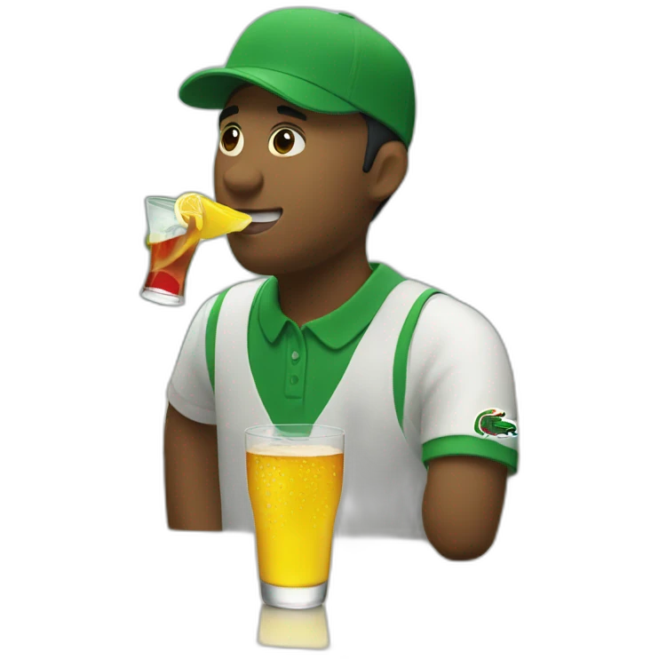 Drinking and using lacoste emoji