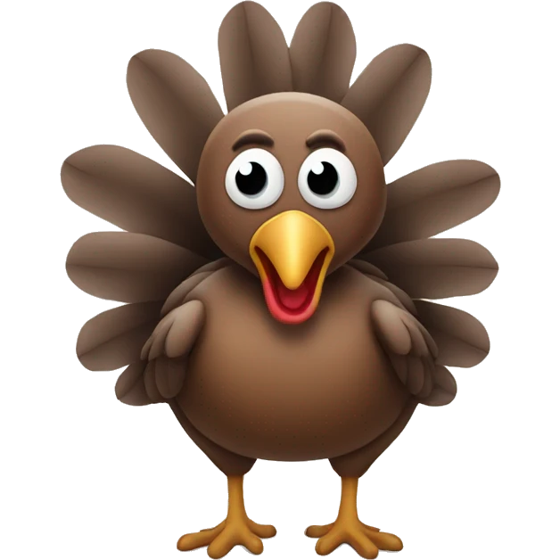 Turkey with shock/scared face with hands on cheeks  emoji
