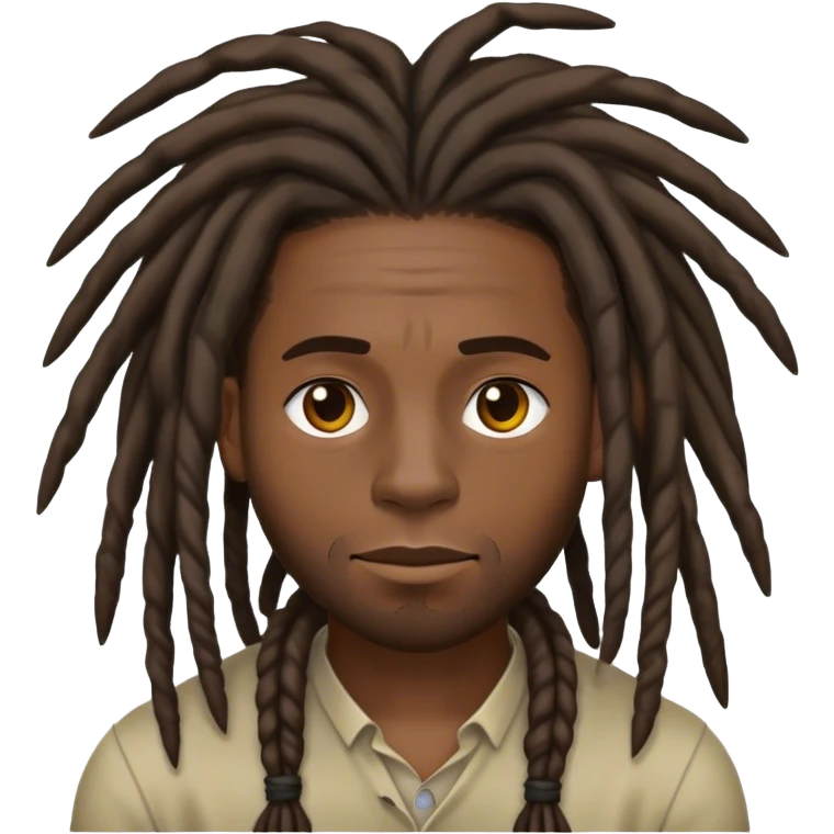 black man with dreads that look like he don’t care about nothing in the world and you can tell in his face  emoji