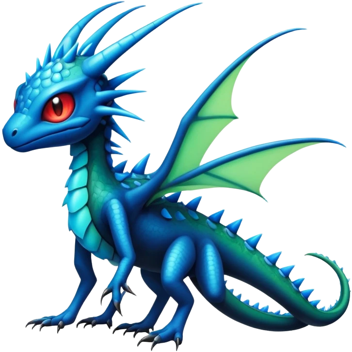 Cool Edgy black-blue ethereal badass punky Flygon-animal-creature full body emoji