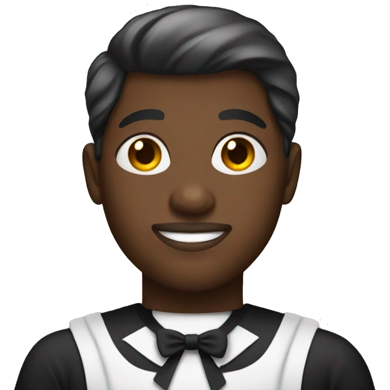 Gay black man in maid dress emoji