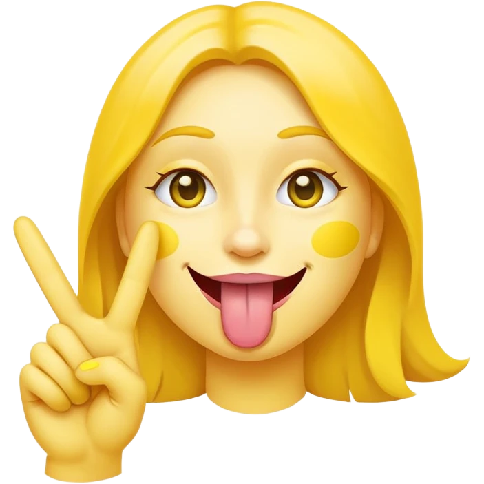 Smiley sticking his toung out with a peace emoji