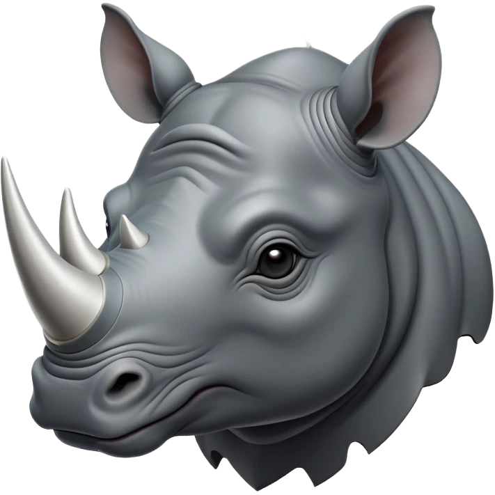 cinematic-noble--rhinoceros-portrait-emoji,slate-grey-hide-poised-and-regal,-with-a-massive,-powerful-build-and-a-thick,--deep-set-soulful-piercing-eyes,-simplified-yet-sharp-and-sophisticated-features,-highly-detailed,-large-black-eyes, white horn emoji