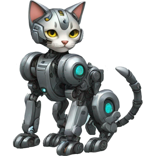 Futuristic mechanical cat-mecha emoji