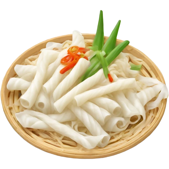 Flat rice noodles with flying wings emoji