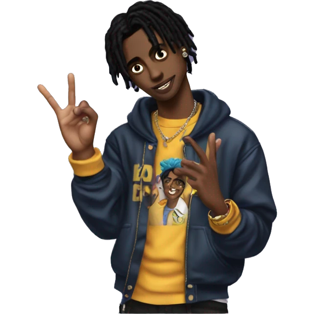 playboi carti with yvl hand sign emoji