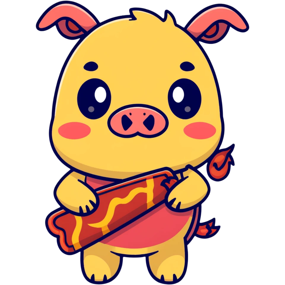 winking Stitch holding a bacon strip emoji