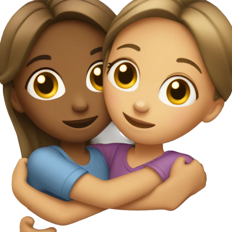 Two girls hugging  emoji