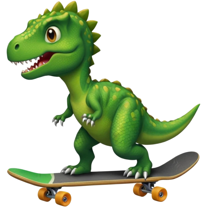 Dinosaur on a skateboard emoji