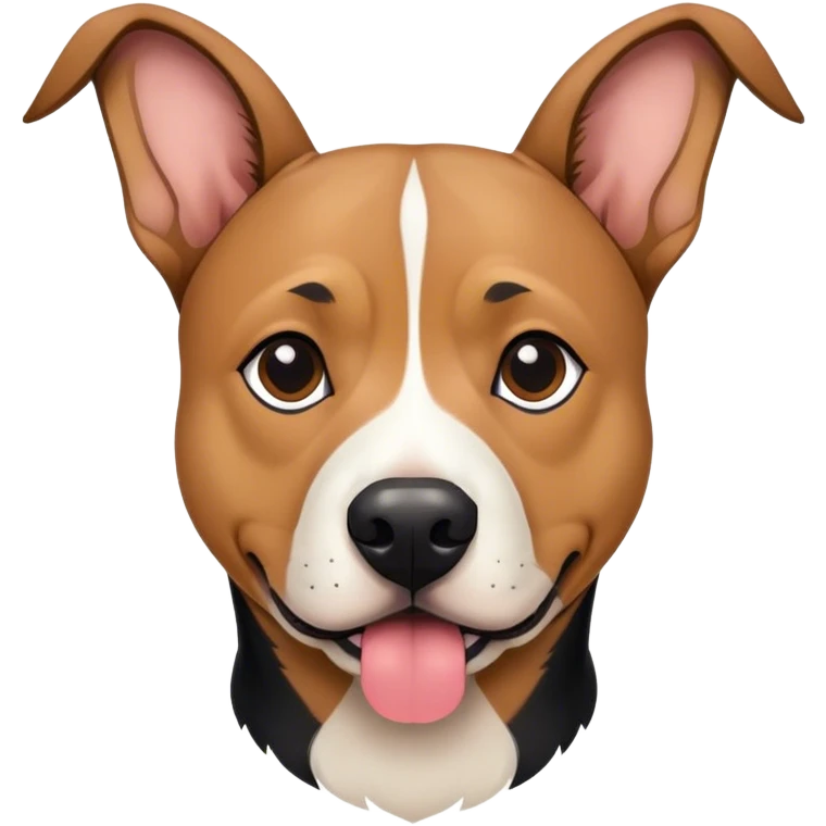 Pit bull/german shepherd mixed dog colored like a German shepherd with floppy ears emoji