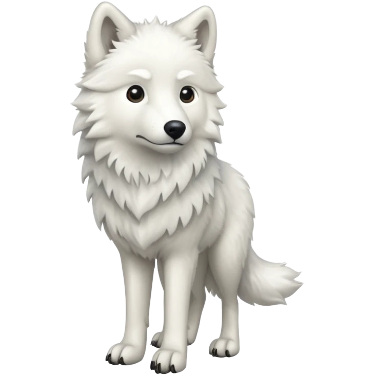 Hyper-realistic Arctic wolf, full body emoji