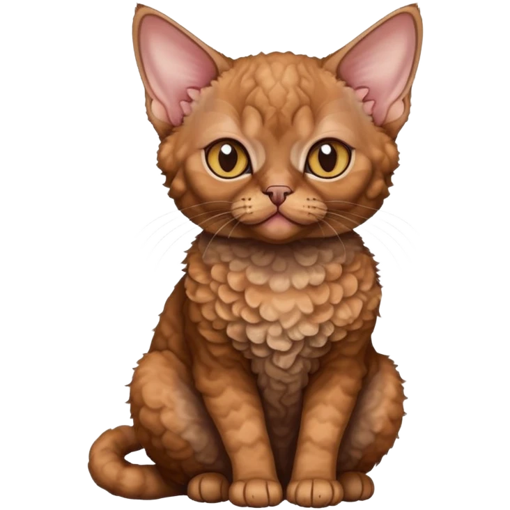 Brown Devon cat sitting emoji