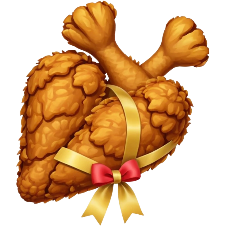 fried chicken tie up the ribbon emoji