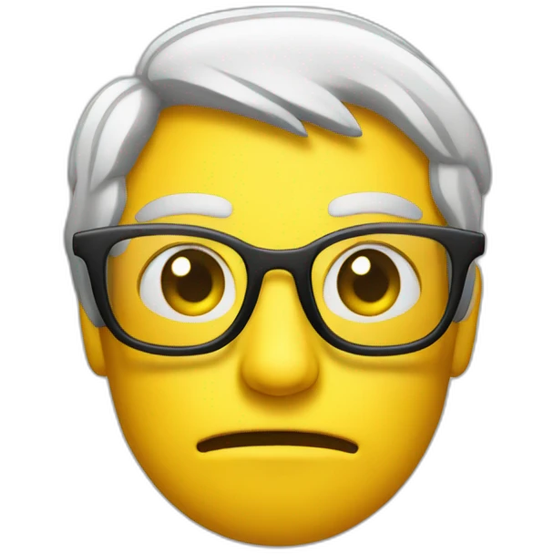 EMOJI YELLOWE FACE THINKING WITH GLASSES emoji
