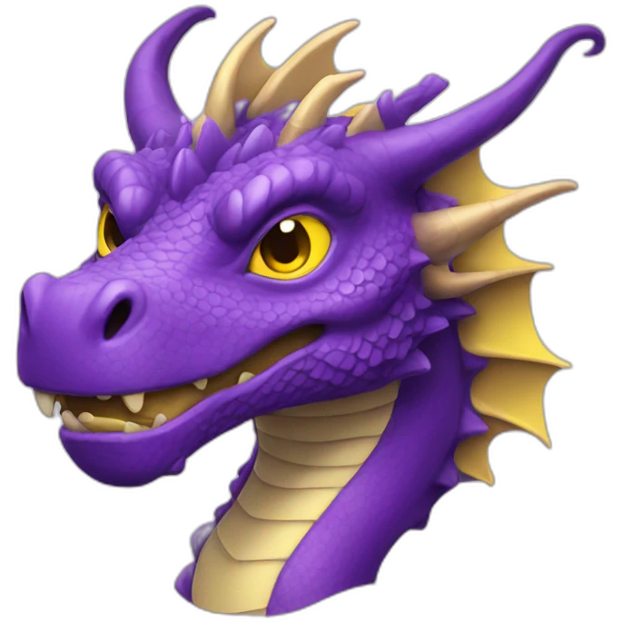 purple dragon with yellow eyes emoji