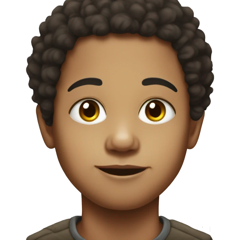 afro styled portrait of boy light skin  emoji