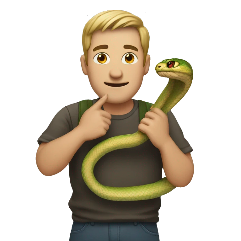 men holding a snake emoji