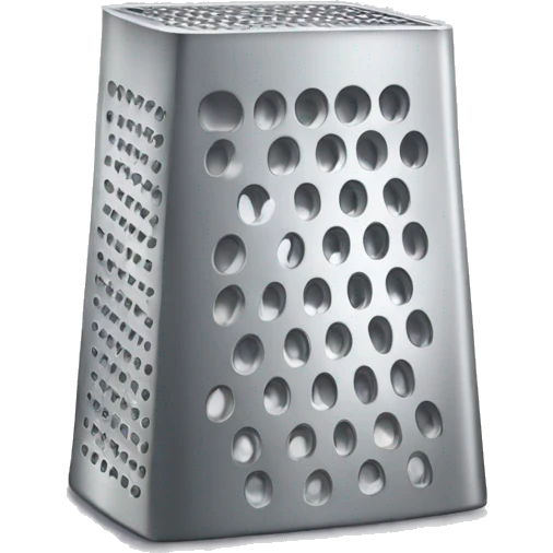 An emoji of a grater, typically used for shredding or grating food like cheese or vegetables, with a rectangular shape and small holes on its surface emoji