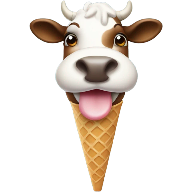 cow eating ice cream emoji