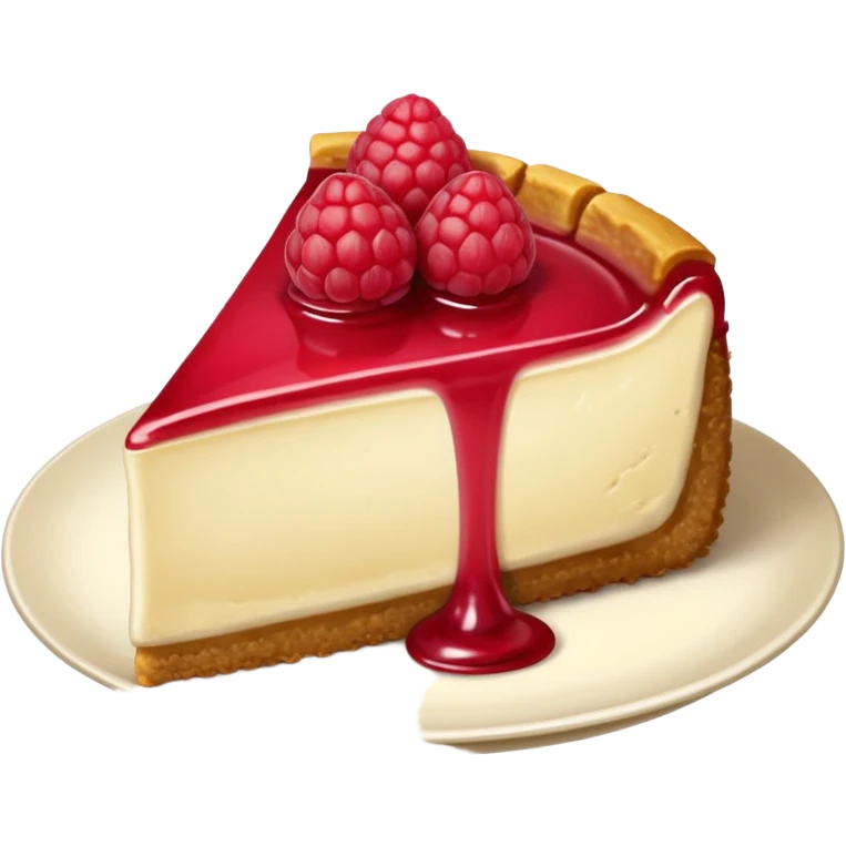 Cheesecake slice with raspberry on top emoji