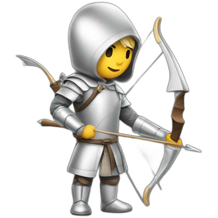 An archer made of silver emoji