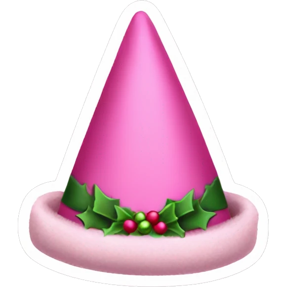Aesthetic pink Christmas hat emoji