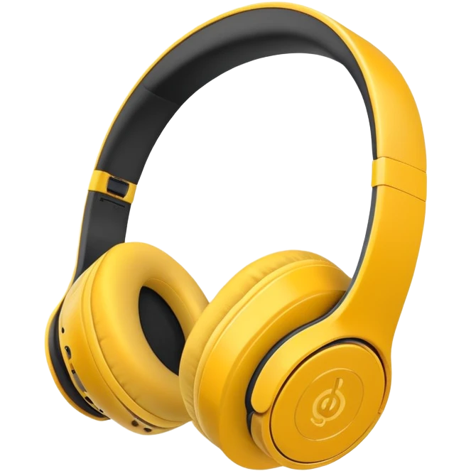Modern wireless over-ear headphones with vibrant colors emoji