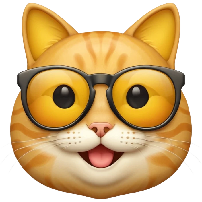 CAT with Smileys and sun glases emoji