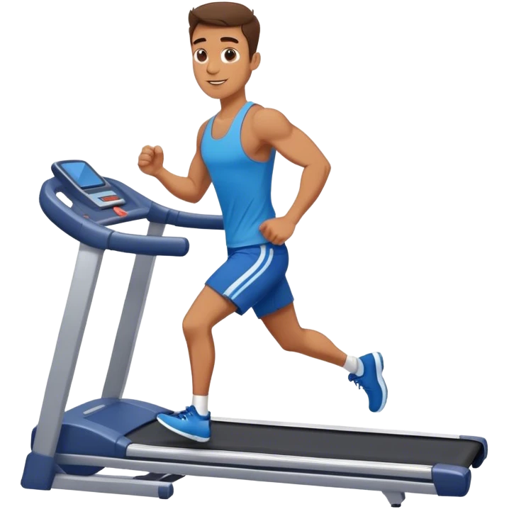 fit guy in blue shorts Treadmill emoji