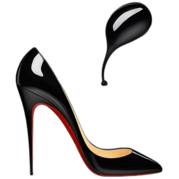 High heel black patent louboutin emoji