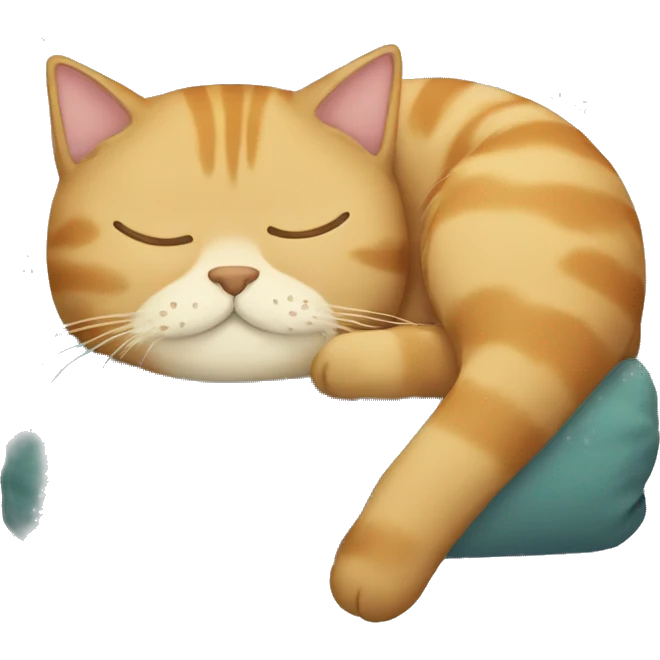 Cat sleeping with beard emoji