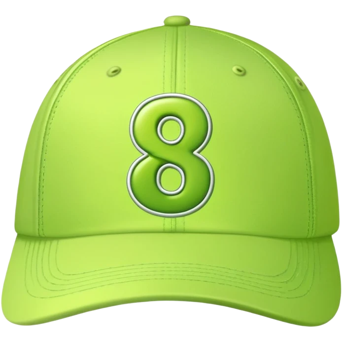 light lime cap with number “8” on it emoji