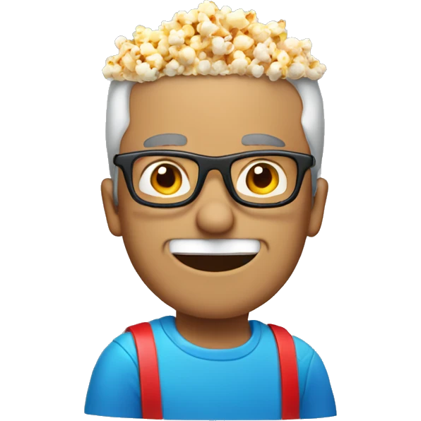 Guy wearing blue and red glasses with popcorn  emoji