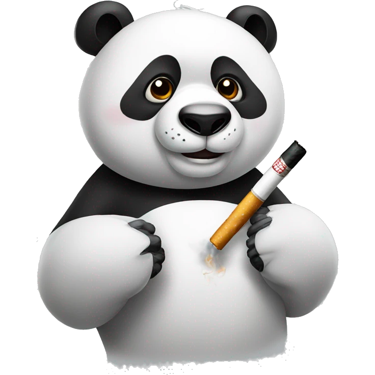 Panda with mustache holding cigarette  emoji